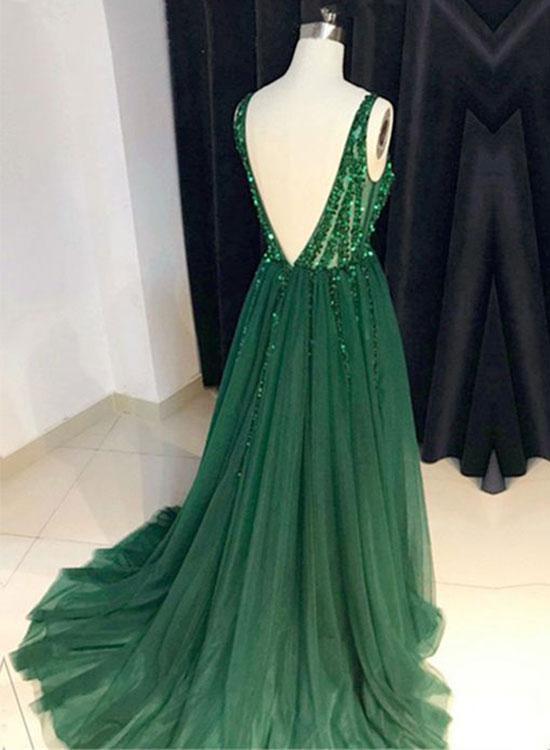 Deep Green Prom Dress, Evening Dress, Winter Formal Dress, Pageant Dance Dresses, Graduation School Party Gown, PC0054 - Promcoming