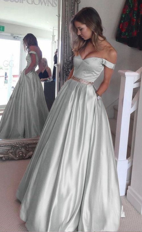 Prom Dress with Pockets, Evening Dress ,Winter Formal Dress, Pageant Dance Dresses, Graduation School Party Gown, PC0133 - Promcoming