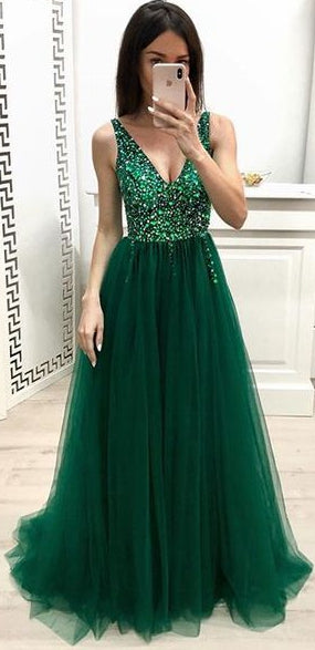 Green Prom Dresses Long, Evening Dress ,Winter Formal Dress, Pageant Dance Dresses, Graduation School Party Gown, PC0287 - Promcoming