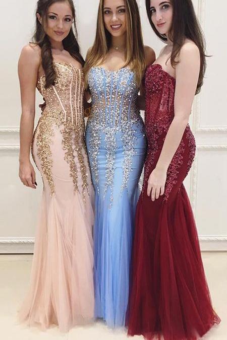 Mermaid Prom Dress, Evening Dress ,Winter Formal Dress, Pageant Dance Dresses, Graduation School Party Gown, PC0139 - Promcoming