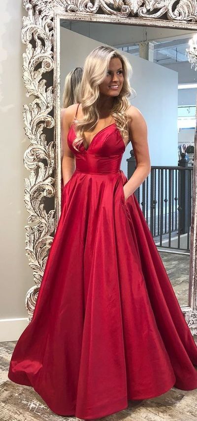 Prom Dress with Pockets, Evening Dress ,Winter Formal Dress, Pageant Dance Dresses, Graduation School Party Gown, PC0141 - Promcoming