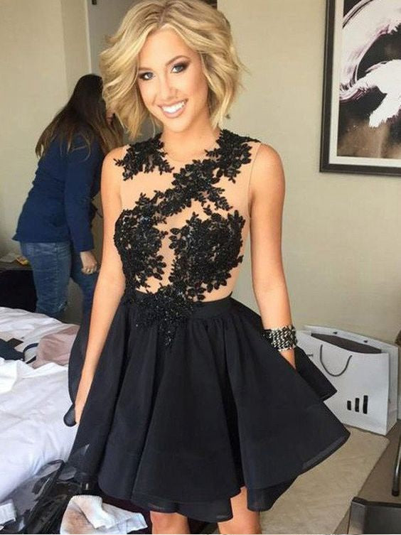 Black Homecoming Dress,Short Prom Dress, Evening Dress ,Winter Formal Dress, Pageant Dance Dresses, Graduation School Party Gown, PC0064 - Promcoming