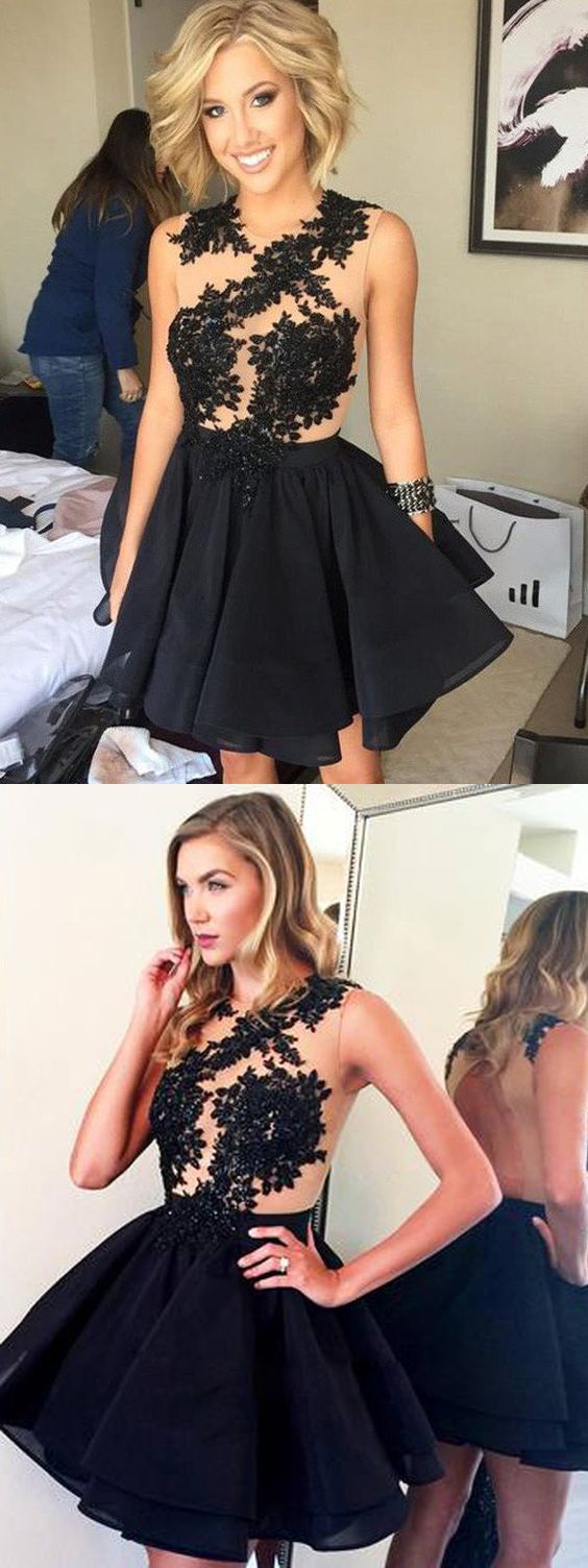 Black Homecoming Dress,Short Prom Dress, Evening Dress ,Winter Formal Dress, Pageant Dance Dresses, Graduation School Party Gown, PC0064 - Promcoming