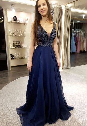 Navy Prom Dress, Evening Dress ,Winter Formal Dress, Pageant Dance Dresses, Graduation School Party Gown, PC0074 - Promcoming