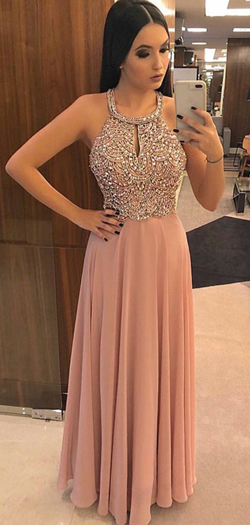 Prom Dress Halter Neckline, Evening Dress ,Winter Formal Dress, Pageant Dance Dresses, Graduation School Party Gown, PC0184 - Promcoming