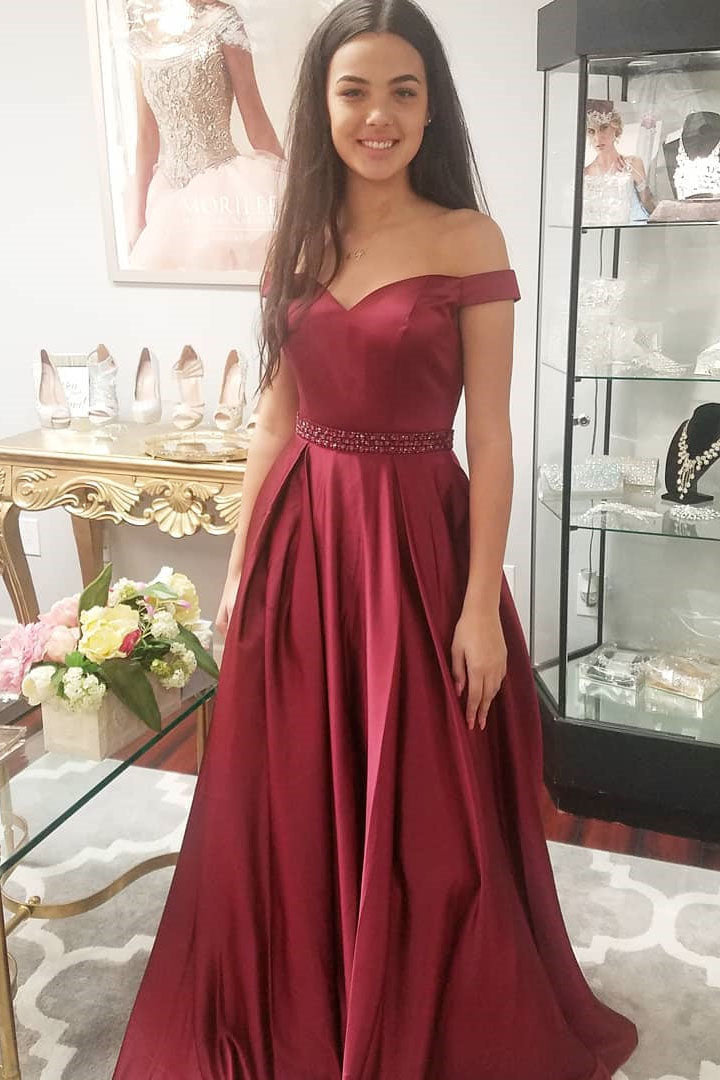 Prom Dress Off The Shoulder Straps, Evening Dress ,Winter Formal Dress, Pageant Dance Dresses, Graduation School Party Gown, PC0283 - Promcoming
