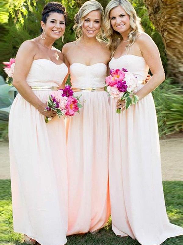 Baby Pink Bridesmaid Dresses Long, Bridesmaid Dress, Wedding Party Dress, Dresses For Wedding, NB0020 - Promcoming