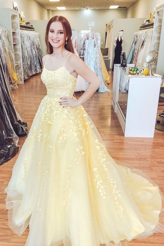 Yellow Lace Prom Dress, Evening Dress, Dance Dress, Graduation School Party Gown, PC0447 - Promcoming