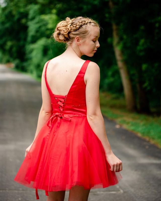 Short Red Homecoming Dress, Short Prom Dress ,Winter Formal Dress, Pageant Dance Dresses, Back To School Party Gown, PC0970
