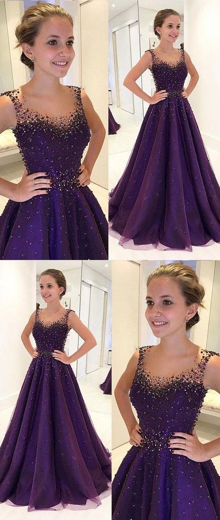 Purple Prom Dress 2020, Evening Dress ,Winter Formal Dress, Pageant Dance Dresses, Graduation School Party Gown, PC0077 - Promcoming