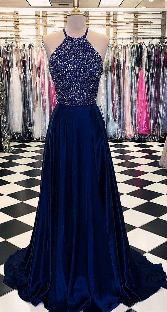 Navy Prom Dress, Evening Dress ,Winter Formal Dress, Pageant Dance Dresses, Graduation School Party Gown, PC0191 - Promcoming