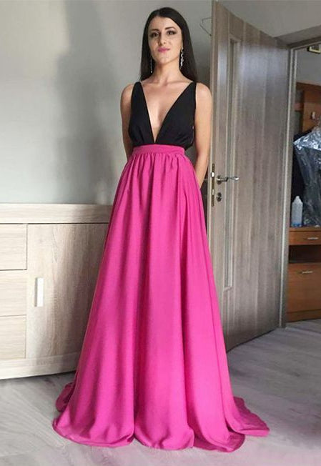 Prom Dress Deep V Neckline, Evening Dress ,Winter Formal Dress, Pageant Dance Dresses, Graduation School Party Gown, PC0085 - Promcoming