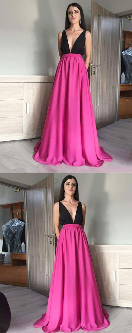 Prom Dress Deep V Neckline, Evening Dress ,Winter Formal Dress, Pageant Dance Dresses, Graduation School Party Gown, PC0085 - Promcoming