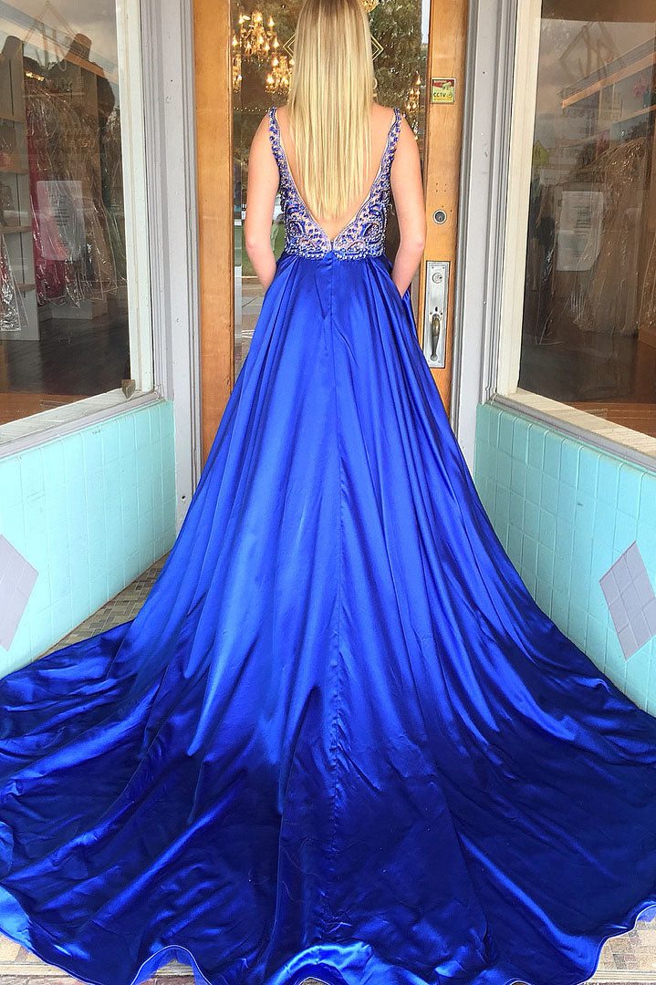 Royal Blue Prom Dress with Pockets, Evening Dress ,Winter Formal Dress, Pageant Dance Dresses, Graduation School Party Gown, PC0319 - Promcoming