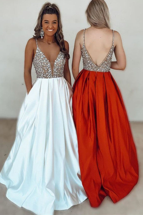 Prom Dress Beaded Top, Prom Dresses, Evening Dress, Dance Dress, Graduation School Party Gown, PC0376 - Promcoming