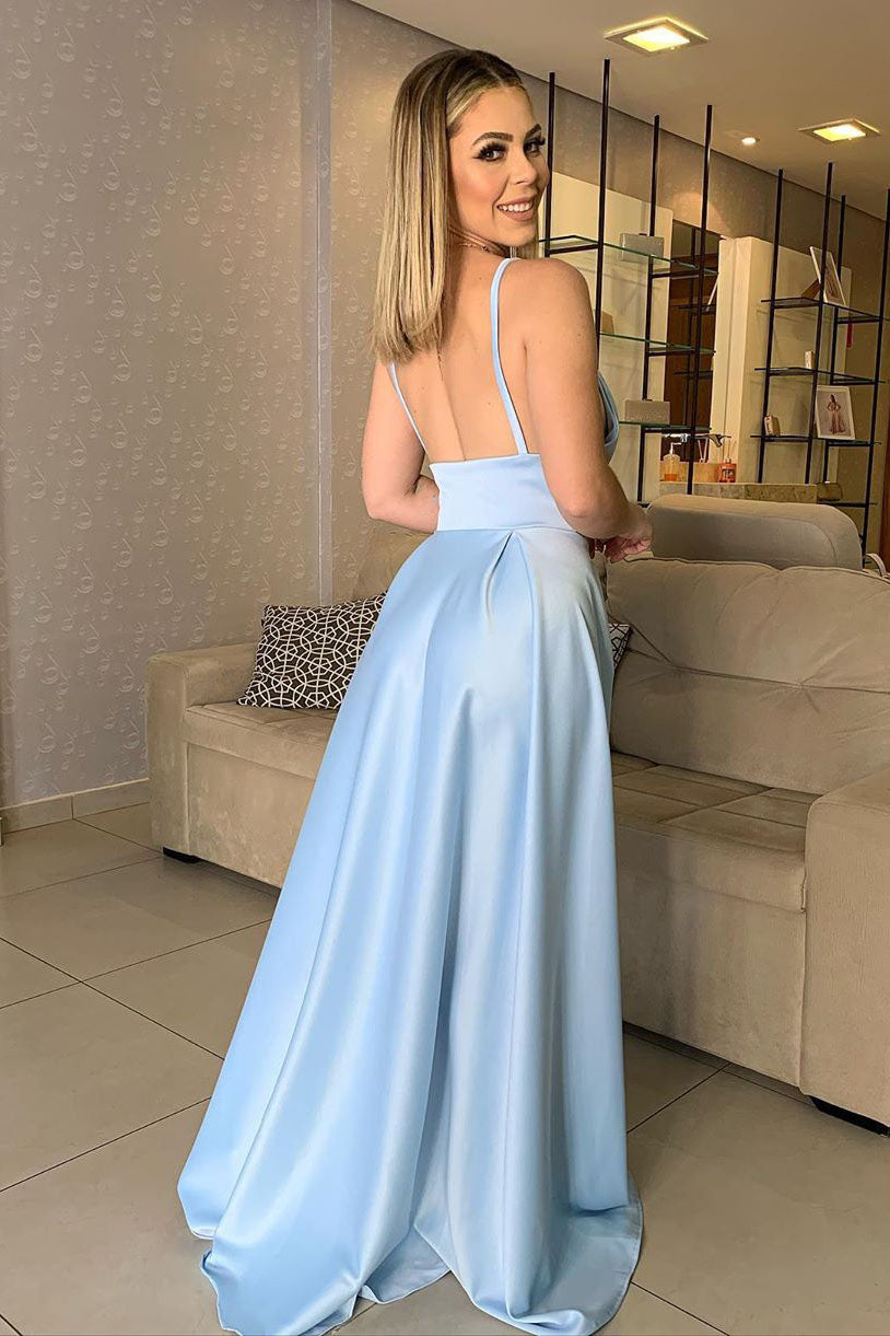 Sexy Prom Dress with Slit Winter Formal Dress Pageant Dance Dresses Back To School Party Gown, PC1018