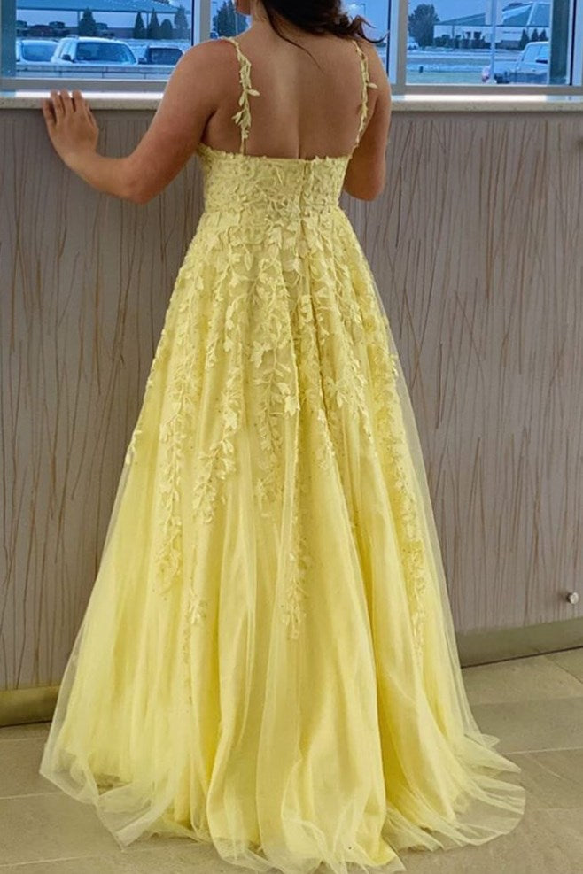 Yellow Lace Prom Dress 2020, Evening Dress, Formal Dress, Graduation School Party Gown, PC0483 - Promcoming