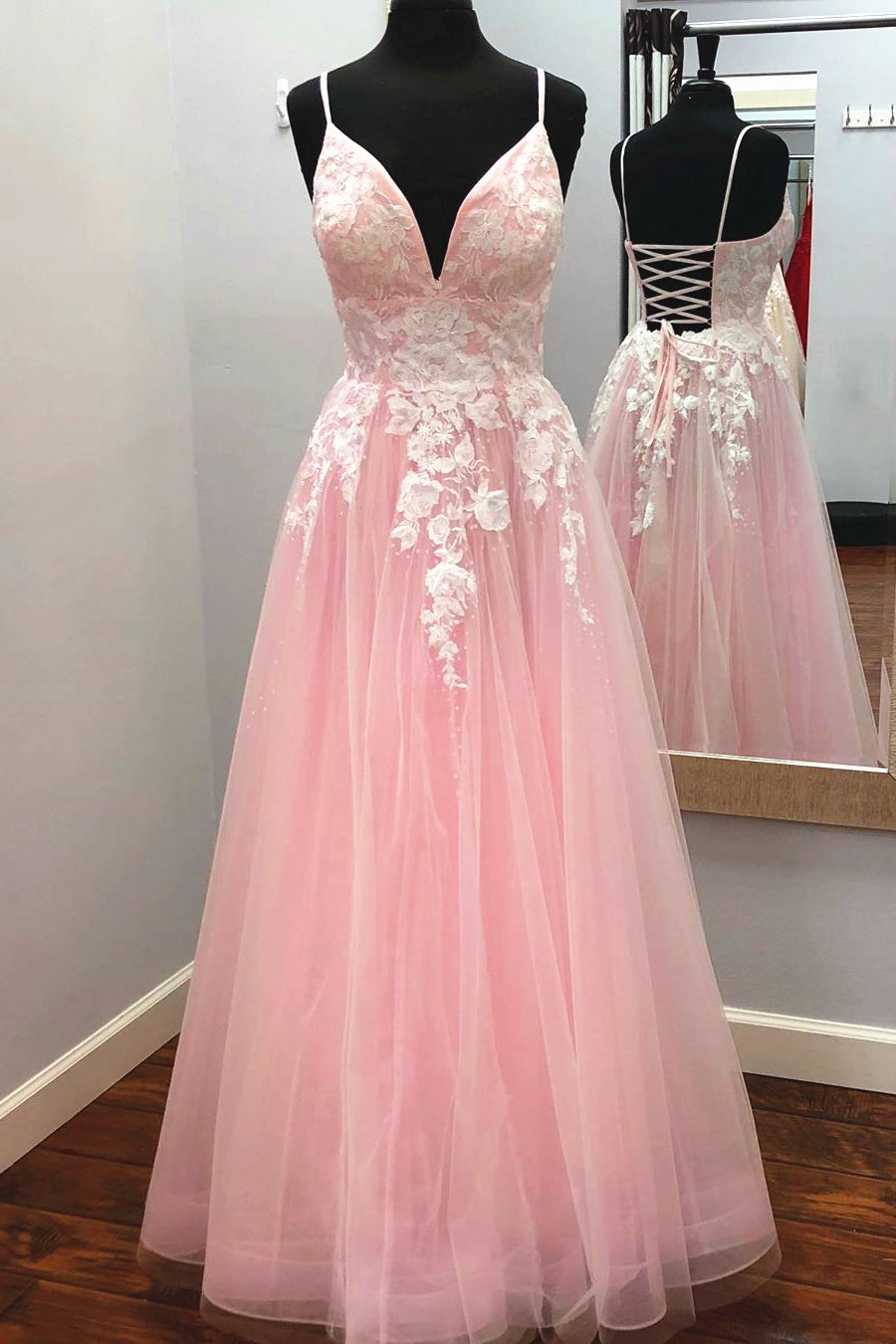 Pink Prom Dress Lace Up Back, Evening Dress, Formal Dress, Graduation School Party Gown, PC0499 - Promcoming