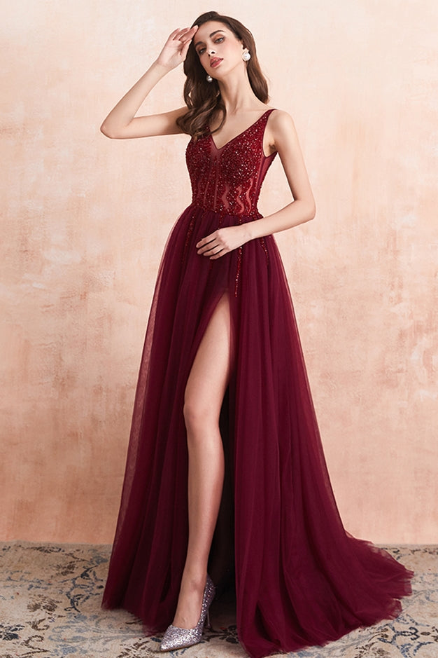 Burgundy Prom Dress Long, Evening Dress, Formal Dress, Graduation School Party Gown, PC0494 - Promcoming