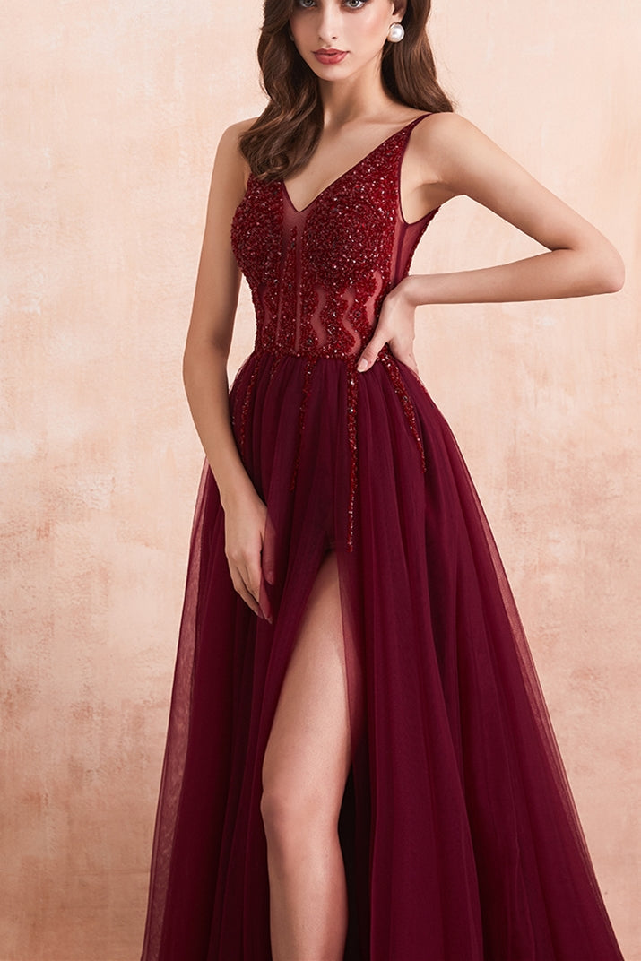 Burgundy Prom Dress Long, Evening Dress, Formal Dress, Graduation School Party Gown, PC0494 - Promcoming