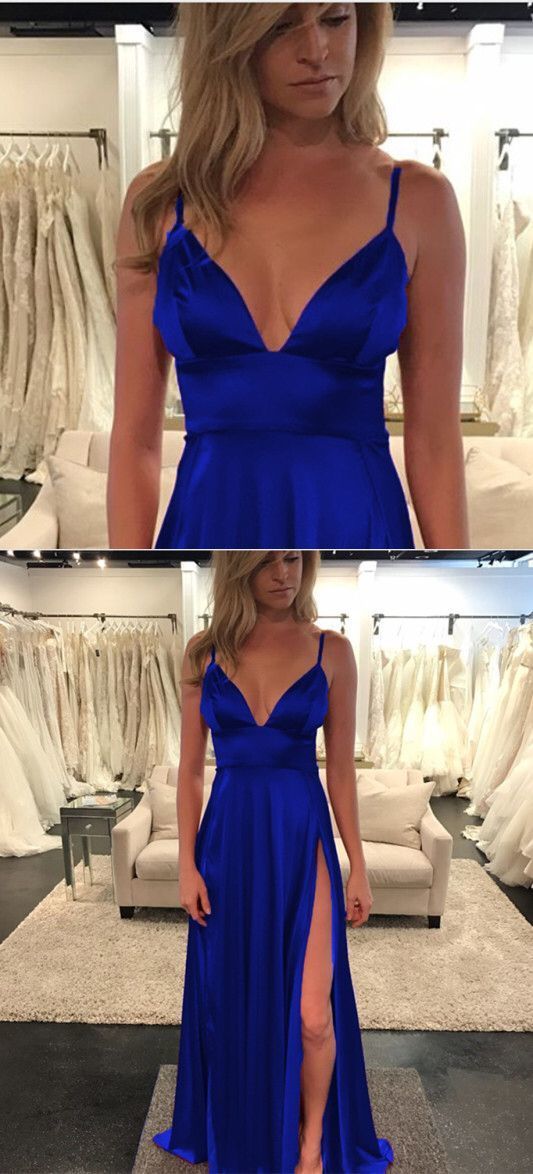 Royal Blue Prom Dress with Slit, Evening Dress ,Winter Formal Dress, Pageant Dance Dresses, Graduation School Party Gown, PC0210 - Promcoming