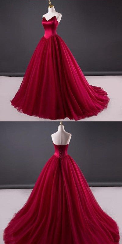Burgundy Prom Dress, Evening Dress ,Winter Formal Dress, Pageant Dance Dresses, Graduation School Party Gown, PC0211 - Promcoming