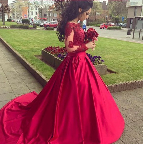 Princess Prom Dress with Sleeves, Evening Dress ,Winter Formal Dress, Pageant Dance Dresses, Graduation School Party Gown, PC0291 - Promcoming