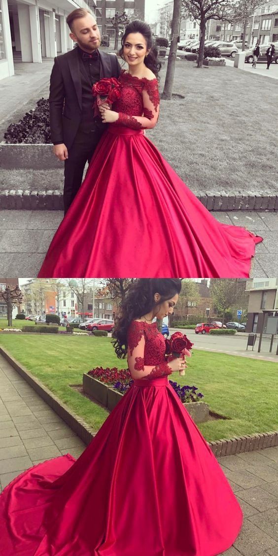 Princess Prom Dress with Sleeves, Evening Dress ,Winter Formal Dress, Pageant Dance Dresses, Graduation School Party Gown, PC0291 - Promcoming