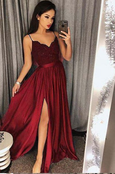 Affordable Prom Dress with Slit, Evening Dress ,Winter Formal Dress, Pageant Dance Dresses, Graduation School Party Gown, PC0272 - Promcoming