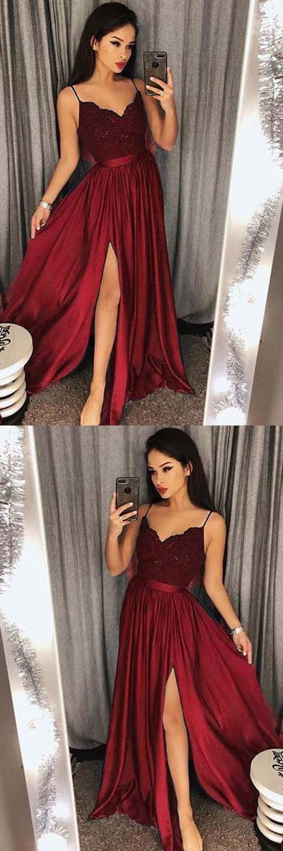 Affordable Prom Dress with Slit, Evening Dress ,Winter Formal Dress, Pageant Dance Dresses, Graduation School Party Gown, PC0272 - Promcoming