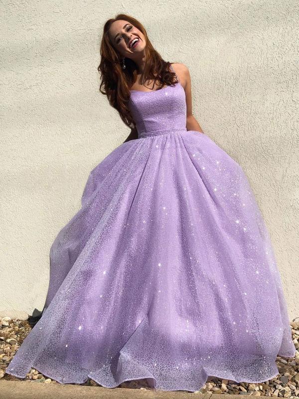 Sparkly Purple Prom Dress 2023 Winter Formal Dress Pageant Dance Dresses Back To School Party Gown, PC1016