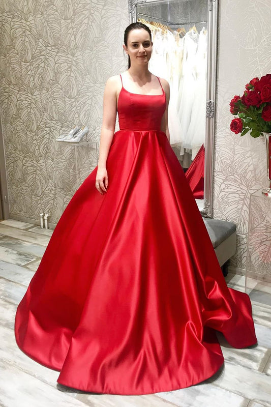 Red Prom Dress A Line, Sweet 16 Dress, Evening Dress ,Winter Formal Dress, Pageant Dance Dresses, Graduation School Party Gown, PC0208 - Promcoming