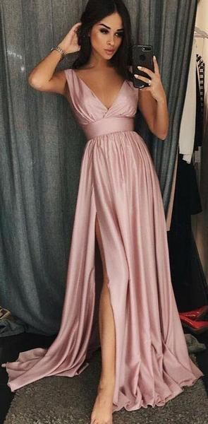 Prom Dress with Slit, Evening Dress ,Winter Formal Dress, Pageant Dance Dresses, Graduation School Party Gown, PC0153 - Promcoming