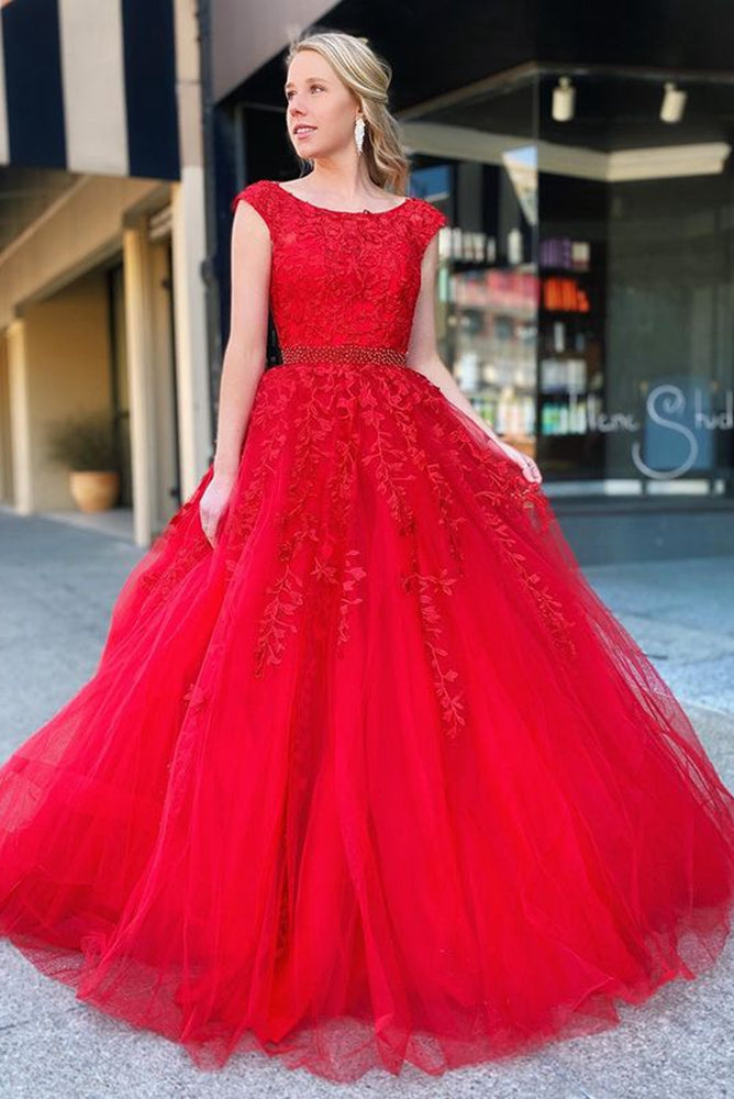 Red Lace Prom Dresses Long 2023 Winter Formal Dress Pageant Dance Dresses Back To School Party Gown
