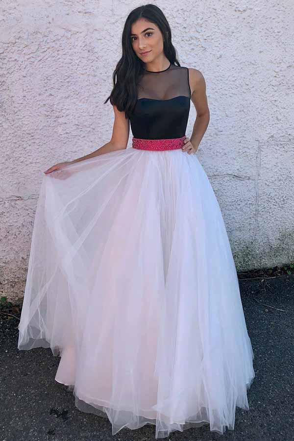 Black and White Prom Dress Long, Evening Dress ,Winter Formal Dress, Pageant Dance Dresses, Graduation School Party Gown, PC0220 - Promcoming