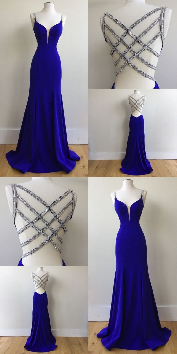 Royal Blue Prom Dress Backless, Evening Dress ,Winter Formal Dress, Pageant Dance Dresses, Graduation School Party Gown, PC0098 - Promcoming