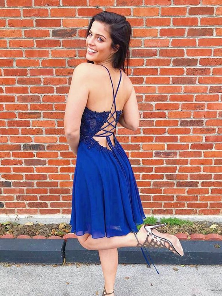 Royal Blue Homecoming Dress, Short Prom Dress ,Winter Formal Dress, Pageant Dance Dresses, Back To School Party Gown, PC0649