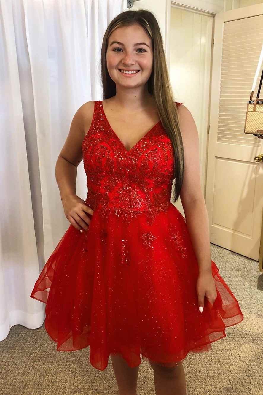 Red Homecoming Dress, Short Prom Dress ,Winter Formal Dress, Pageant Dance Dresses, Back To School Party Gown, PC0985