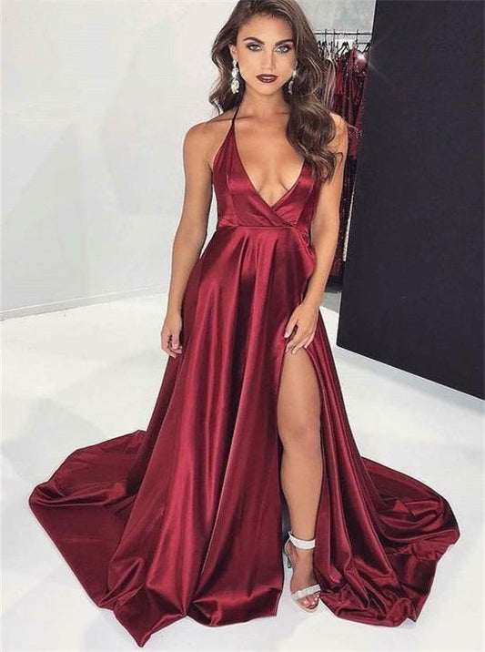 Sexy Prom Dress Deep V Neckline, Evening Dress ,Winter Formal Dress, Pageant Dance Dresses, Back To School Party Gown, PC0605 - Promcoming