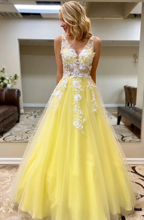 Yellow Prom Dress 2020, Evening Dress, Formal Dress, Graduation School Party Gown, PC0488 - Promcoming