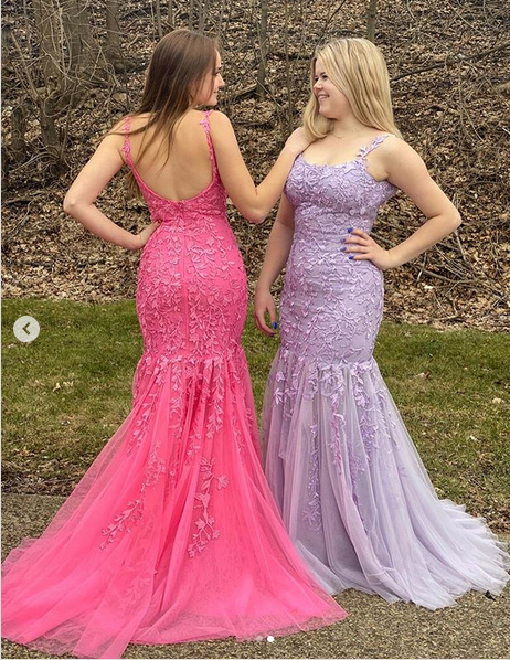 Mermaid Lace Prom Dress, Formal Dress, Evening Dress, Pageant Dance Dresses, School Party Gown, PC0763