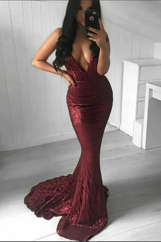 Sexy Mermaid Prom Dress,Winter Formal Dress, Pageant Dance Dresses, Back To School Party Gown, PC0665