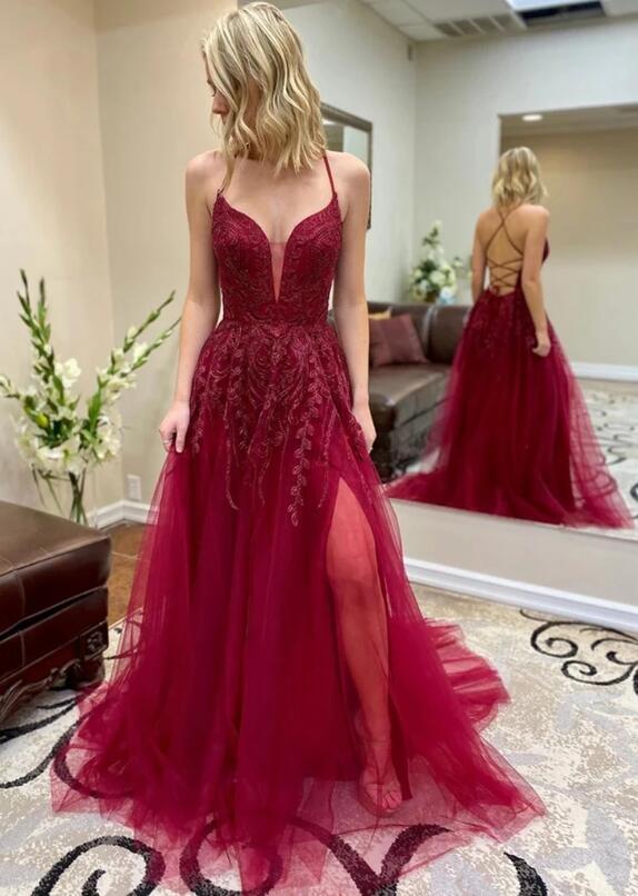 New Style Prom Dresses Slit Skirt, Evening Dress, Dance Dress, Formal Dress, Graduation School Party Gown, PC0553 - Promcoming