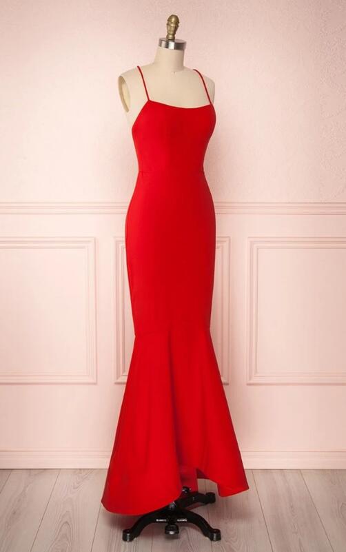 Sexy Red Prom Dress Cross Back, Evening Dress, Dance Dress, Formal Dress, Graduation School Party Gown, PC0549 - Promcoming