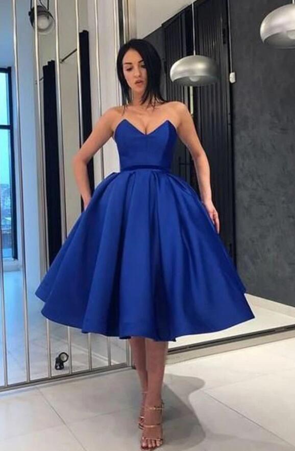 Royal Blue Homecoming Dress, Short Prom Dress ,Formal Dress, Pageant Dance Dresses, Back To School Party Gown, PC0841