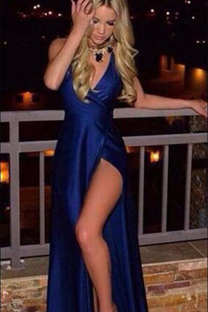 Sexy Prom Dress with Slit, Formal Dress, Evening Dress, Dance Dresses, School Party Gown, PC0804