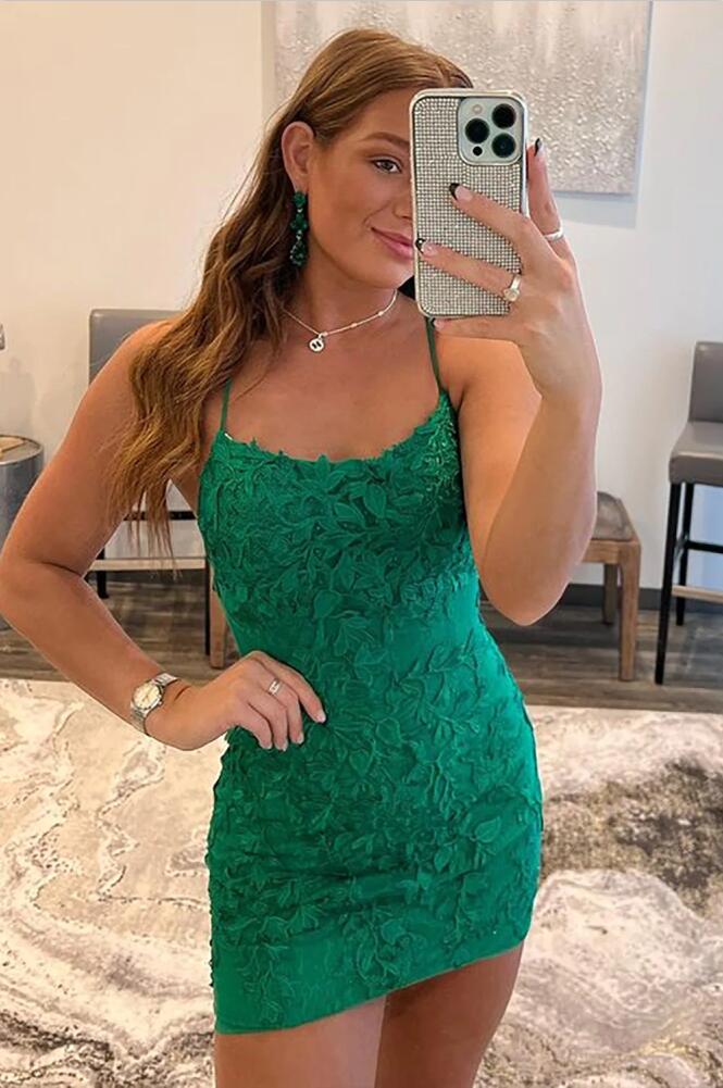 Green Lace HOCO Dress ,Homecoming Dress, Short Prom Dress ,Winter Formal Dress, Pageant Dance Dresses, Back To School Party Gown, PC0999