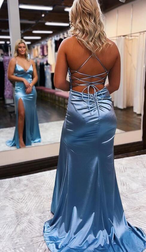 2023 Sexy Mermaid Prom Dresses Long with Slit