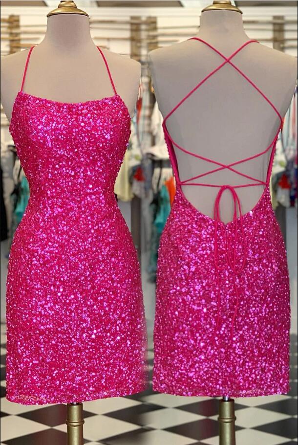 Sparkling HOCO Dress Sequins ,Homecoming Dress, Short Prom Dress ,Winter Formal Dress, Pageant Dance Dresses, Back To School Party Gown, PC1000