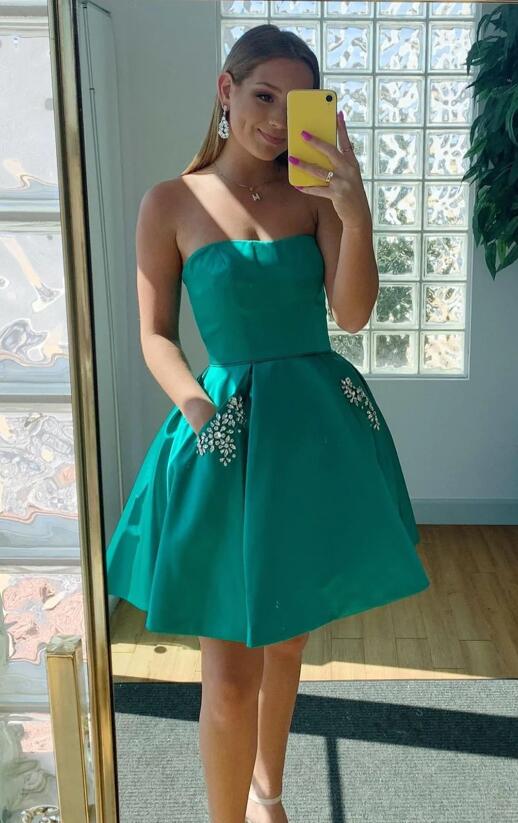 Satin HOCO Dress in Satin,Homecoming Dress, Short Prom Dress ,Winter Formal Dress, Pageant Dance Dresses, Back To School Party Gown, PC1002
